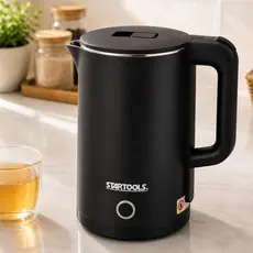 Chaleira Jarra Elétrica Moderna Inox Preta 220v e 110v 1.9L - Desligamento Automático Indicador Luminoso Base 360°