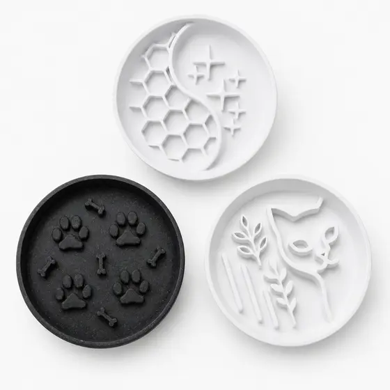 Kit 3 Comedouro Lento para Gatos e Cachorros com Design Labirinto Anti Stress