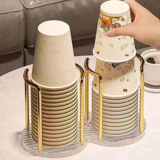 Suporte Para Copos Acrílico Descartável Chá Água Prateleira Com Canecas De Pau Mais Longo Organizador