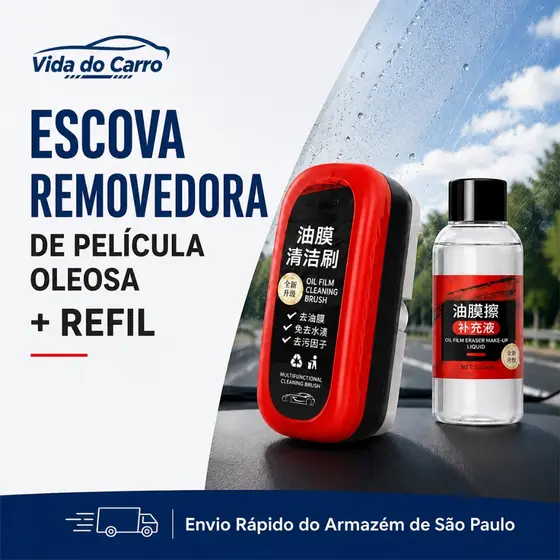 Escova De Limpeza De Filme De Óleo De Vidro De Carro Com Toalha De Esponja 120ml