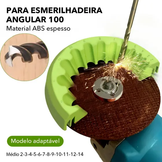 Suporte Fiador de Brocas para Esmerilhadeira Angular 100 Adaptador Amolador Broca ABS Manual