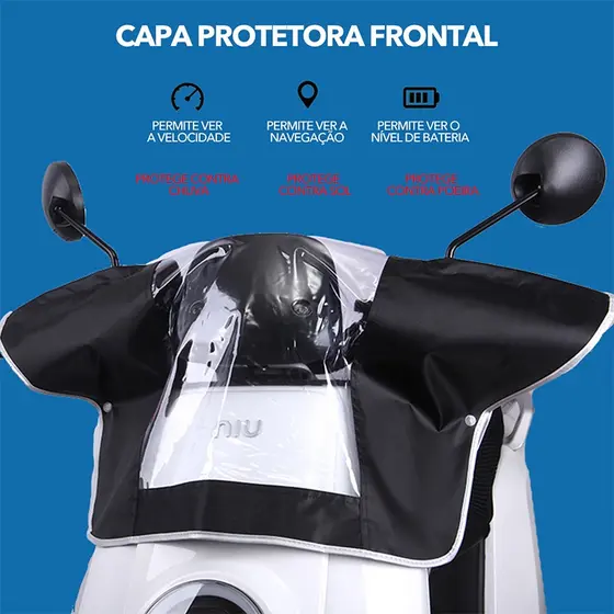 Capa de chuva dianteira para veículo elétrico, painel de controle Central, Pedal, bateria, carro, motocicleta, à prova d
