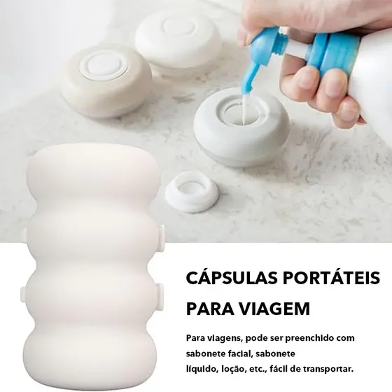 Sub-engarrafamento portátil para viagem, Gel de banho tipo Push, Shampoo, loção cosmética, sub-embalagem, conjunto de ar