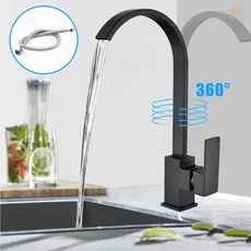 Torneira de Cozinha com Rotação 360° em Cobre - Design Moderno e Flexível, Preta Alta Qualidade e Antibacteriano