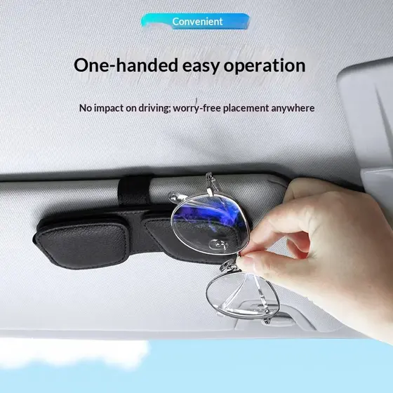 Suporte Premium para Óculos de Sol Carro: Clip Cartão, Porta-Bilhete Seguro e Estojo Caneta