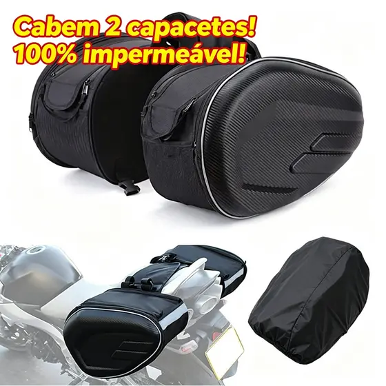 Bolsa Alforge Moto Par Lateral 58 Litros Universal PRONTA ENTREGA