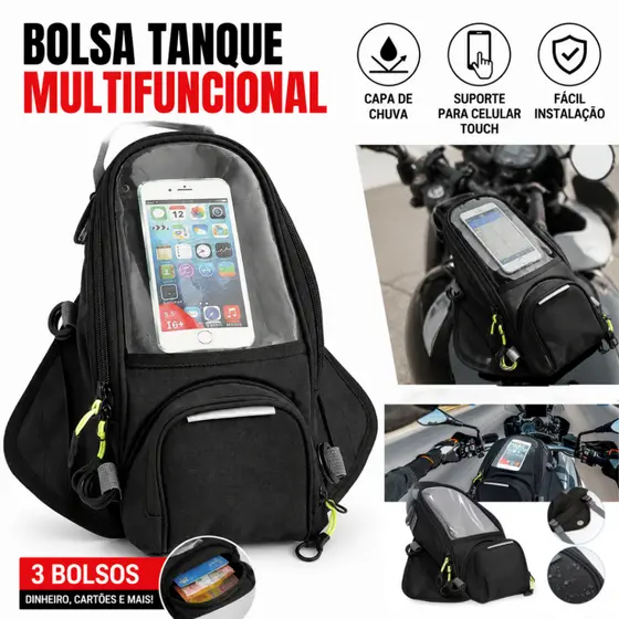 Nova motocicleta navegação móvel multifuncional à prova dwaterproof água pequeno saco de óleo
