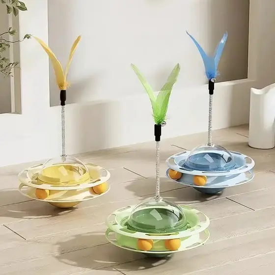 comedouro interativo pote ração brinquedo pet cachorro disco voador