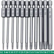 kit 11 chaves bits torx 100mm Compatíveis com parafusadeiras, chaves manuais e elétricas