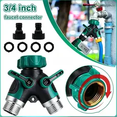 Conector Y Duplo em Zinco para Torneira 3/4" - Divisor de Água com Válvulas, Ideal para Irrigação de Jardim