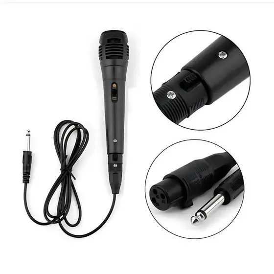 Microfone Dinâmico Profissional Anti-Ruído Com Cabo XLR de 2 Metros Plug P10