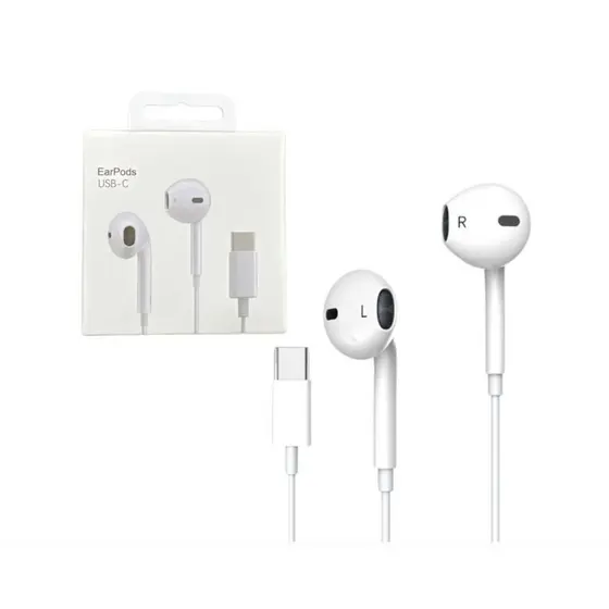 Fone de Ouvido Tipo C Com Microfone Botão Volume Branco (5697)