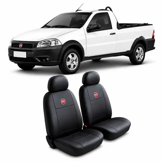 Capa Banco Carro Tecido E Couro Fiat Strada Cabine Simples