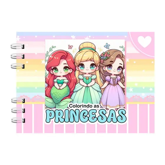 Livro de Colorir Princesas - capa dura - 50 folhas