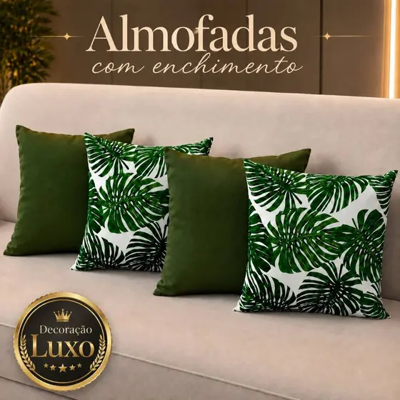 KIT c\4 ALMOFADAS DECORATIVAS CHEIAS | DECORAÇÃO ELEGANTE