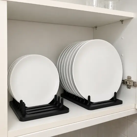 Organizador de Pratos para Armário Cozinha Suporte Vertical Porta Pratos Escorredor Louças Compacto