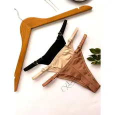 Kit Calcinhas Fio Duplo Microfibra Empina Bumbum Alça Regulavel de Coração String Fio Duplo