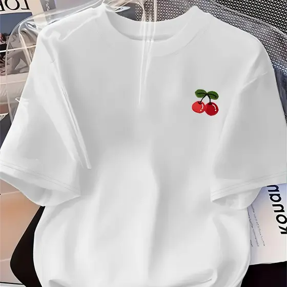 Camiseta  T-shirt Cereja Moda Unissex Estampada 100% Algodão 30.01
