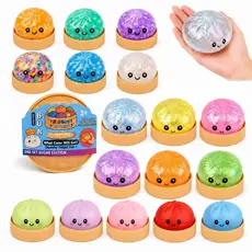 Squishy Dumpling Especial com Cestinha Glitter Bolinhas Caixa Surpresa Antiestresse