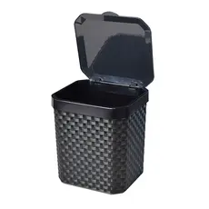 Lixeira De Pia Rattan Com Tampa 5 Litros De Plástico Resistente Preta Resistente Arqplast