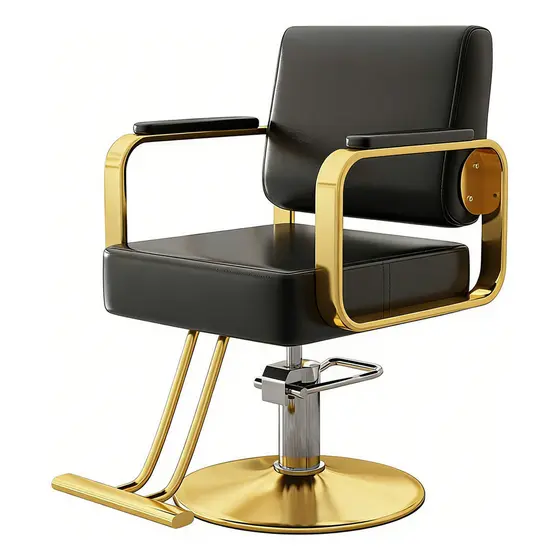 Cadeira De Barbeiro O Chassi Dourado Gira O Novo 2026 Brave Bull