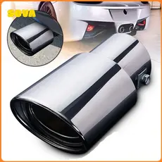 SOVA Ponteira Escapamento Aço Inox Saída Esportiva Automotivo Modelo Curvada ou Direto Universal