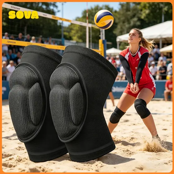 Par Joelheira para Futebol Espessado Esponja Dança Vôlei Basquetebol Proteção Treinamento Unisex
