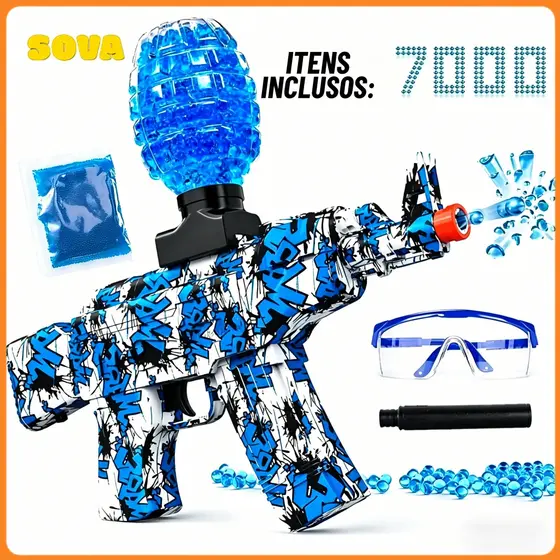 Arma Lançadora de Gel Elétrica MP5/M416/AK47 - Equipamento de Lazer Tático Recreativo Adulto + Bolinhas
