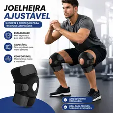 Joelheira Compressão Ortopedica Articulada Apoio Reforçado Ajustável Proteção Joelho