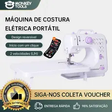 Monkey Tools Máquina De Costura Doméstica Portátil Com Mesa Extensora E Kit Acessórios Grátis