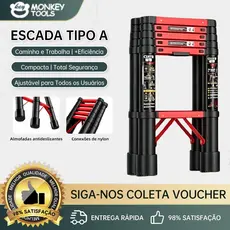 Monkey Tools Escada Telescópica Articulada Dobrável Super Resistente Carga Alta para Casa e Obra Civil