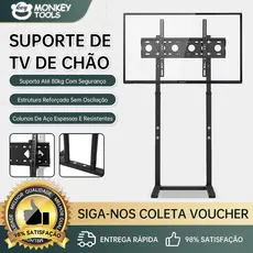 MonkeyTools Suporte de TV de Chão Universal 32-65", Altura Ajustável, Estrutura Resistente