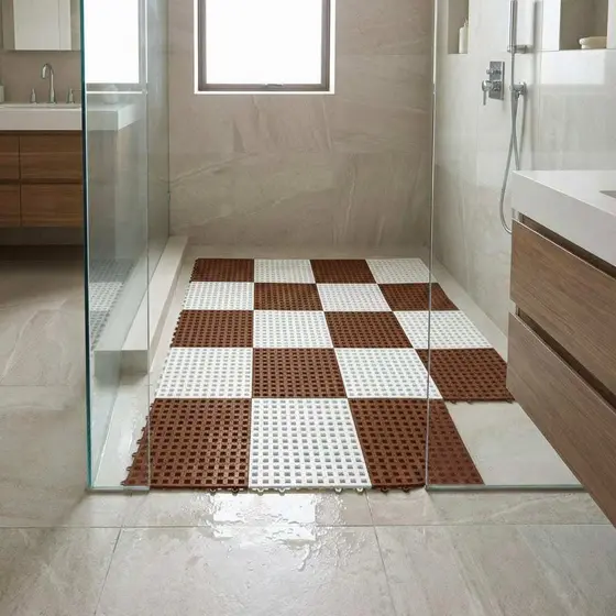 Kit 10 Tapete Estrado Emborrachado Piso Antiderrapante 30x30cm Box Banheiro Modular Encaixe Lavanderia Deck Garagem