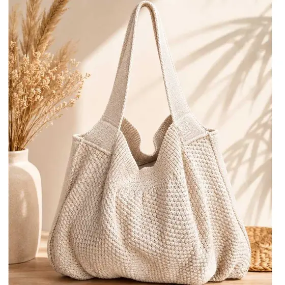 Bolsa Tricot Feminina Bolsa Praia Bolsa Estilosa Verão Chique para Praia, Academia e Dia a Dia