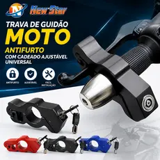 New Star Trava de Guidão Moto Antifurto com Cadeado Ajustável Universal