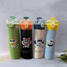 Garrafa Térmica Inox 500ml Com Canudo Silicone e Trava de Segurança Quente e Frio