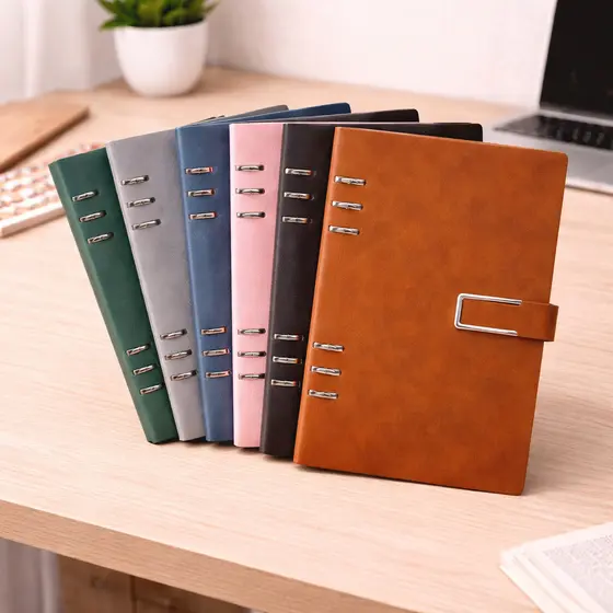 Caderno Fichário A5 6 Argolas 119 Folhas Reposicionáveis com Fecho Imantado Caderno Elegante Escola Escritório