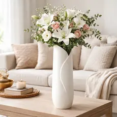Vaso Decorativo Moderno Branco Minimalista para Sala Mesa Aparador Decoração 17cm 20cm 25cm