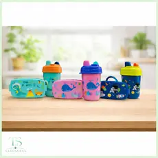 kit Marmita Lancheira Infantil P/ Menina e Menino com Garrafa