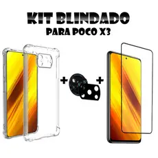 Kit Capa Capinha Xiaomi Poco X3 / X3 pro + Película de Vidro 3D