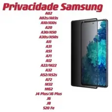 Película De Vidro 3D Privacidade Sansung Galaxy A20/A50/A12/A13/A14/A32 4G