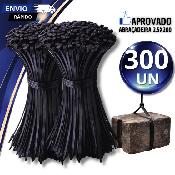 Kit Enforca Gato Cinta Plástica Resistente 20cm Abraçadeira De Nylon