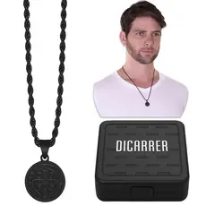 Corrente Colar Preto São Bento Aço Inox RF-12 Cordão Unissex
