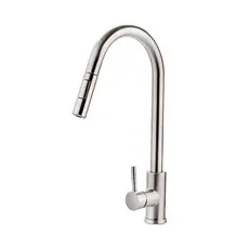 Torneira Para Cozinha Gourmet Misturador Monocomando Em Aço Inox 304 Escovado Iriri Pingoo - Prata