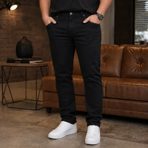 Calca Masculina Skinny Premium Elastano Confortável