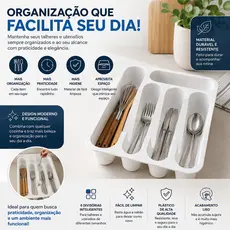 Organizador de Talheres - Porta Talheres de gaveta em Plástico Premium - Várias cores 32x25cm