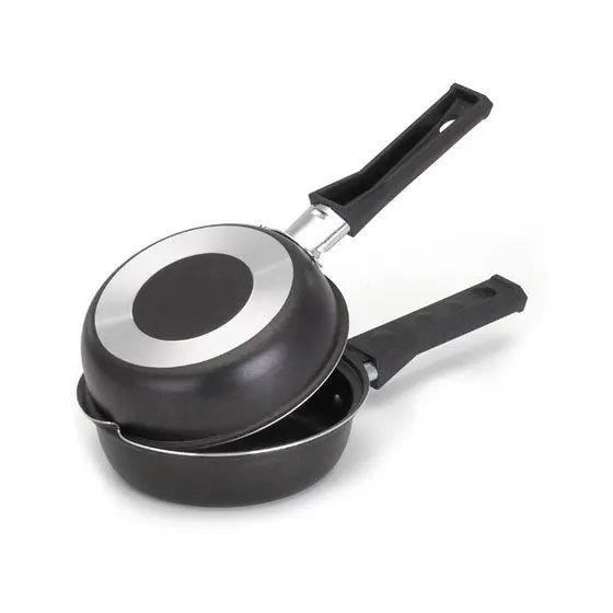 Frigideira Dupla Hamburgueira e Omeleteira Antiaderente Preto Cabos de Baquelite