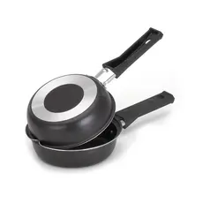 Frigideira Dupla Hamburgueira e Omeleteira Antiaderente Preto Cabos de Baquelite