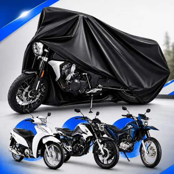 Capa Para Cobrir Moto Forrada Grossa Couro Proteção Sol Chuva Não Risca