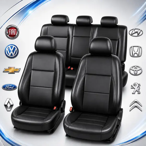 Capa Para Banco de Carro Universal Impermeável Couro Sintético Resistente